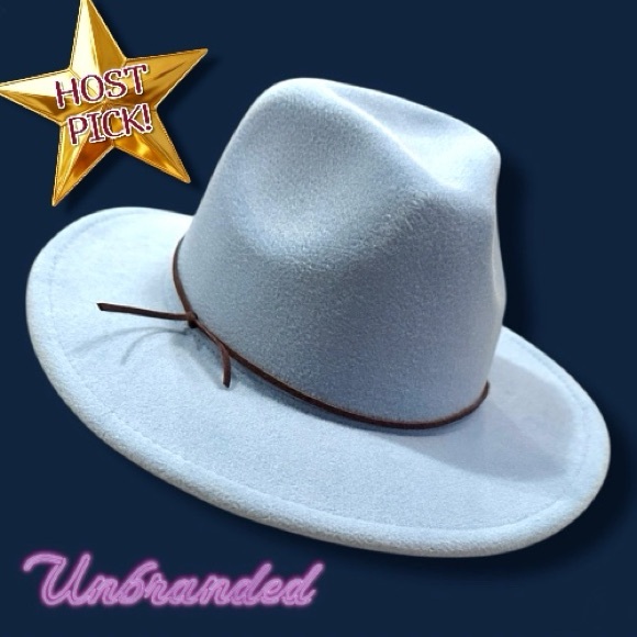 Unbranded Accessories - ⭐️HP💫EUC UnBranded Felt Western Style Fedora in Powdered Blue. OS 👒